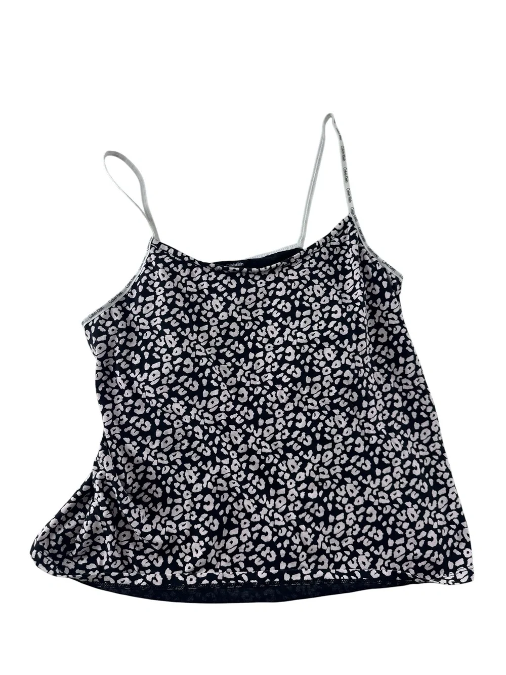 Calvin Klein Black & White Leopard Print Cami Short Pajama Set xl